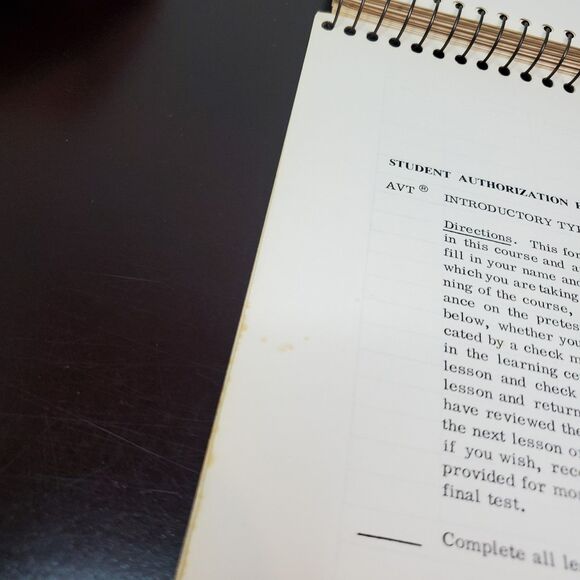 Student Handbook for AVT Introductory Typing 1 by Wanda W Roderick Spiral 1970 - Picture 10 of 12